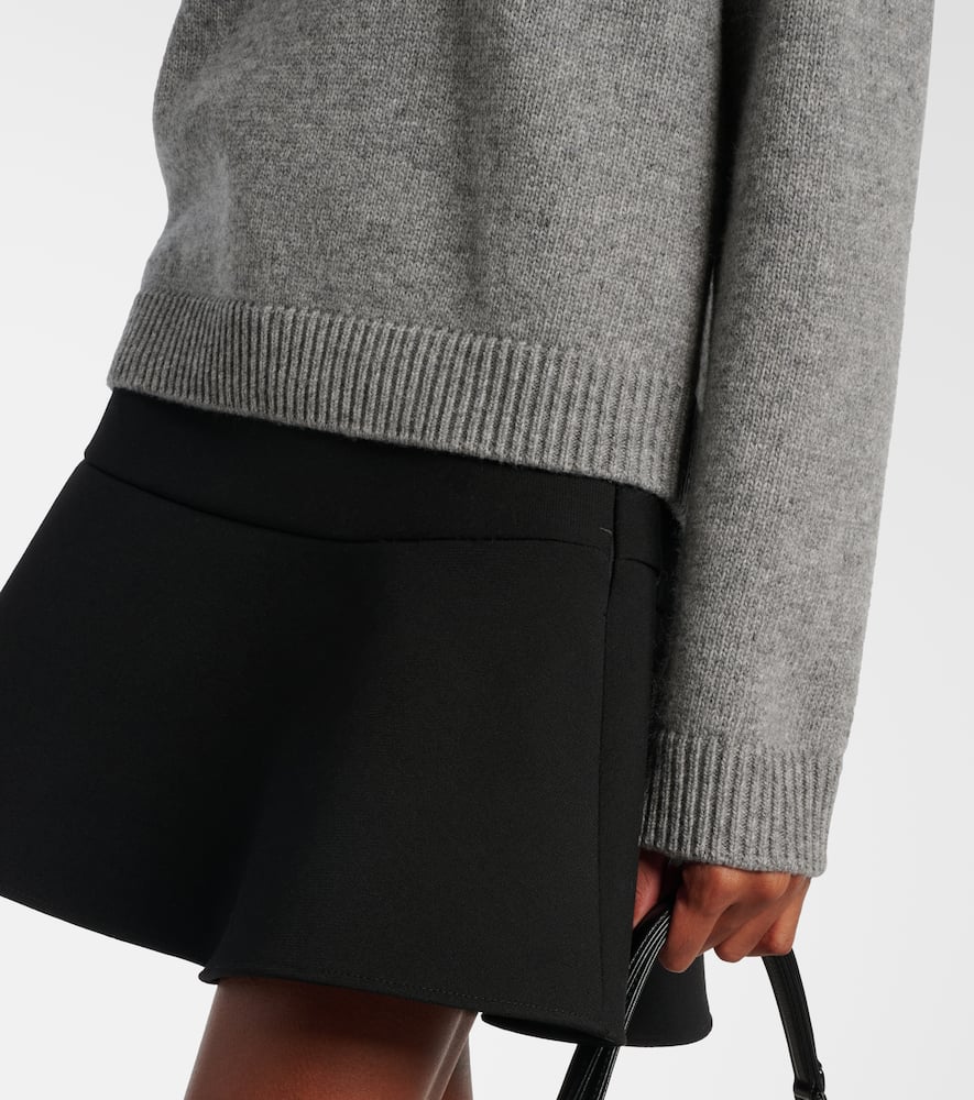 Gucci Wool Sweater With Embroidered Monogram In Gray