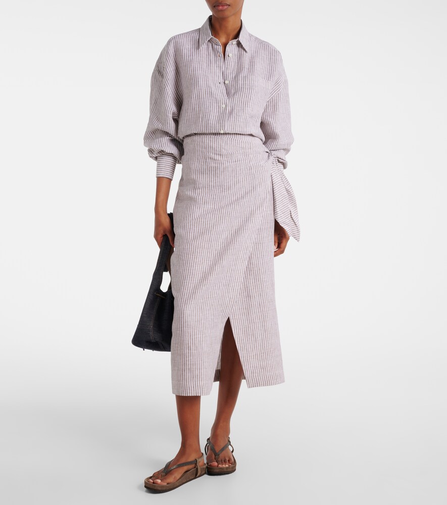  Brunello Cucinelli Brunello Cucinelli Wickelrock Aus Leinen 