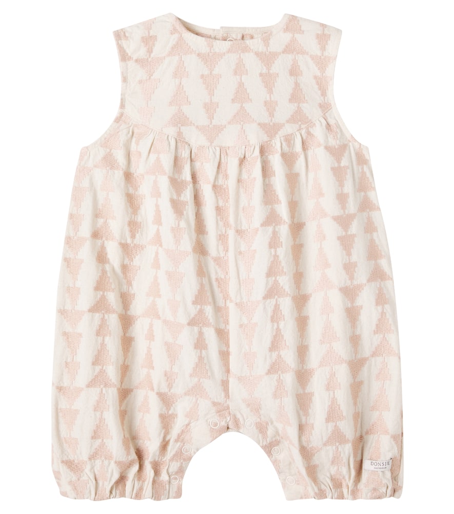 Donsje Baby Salotte Printed Cotton Playsuit In Neutral