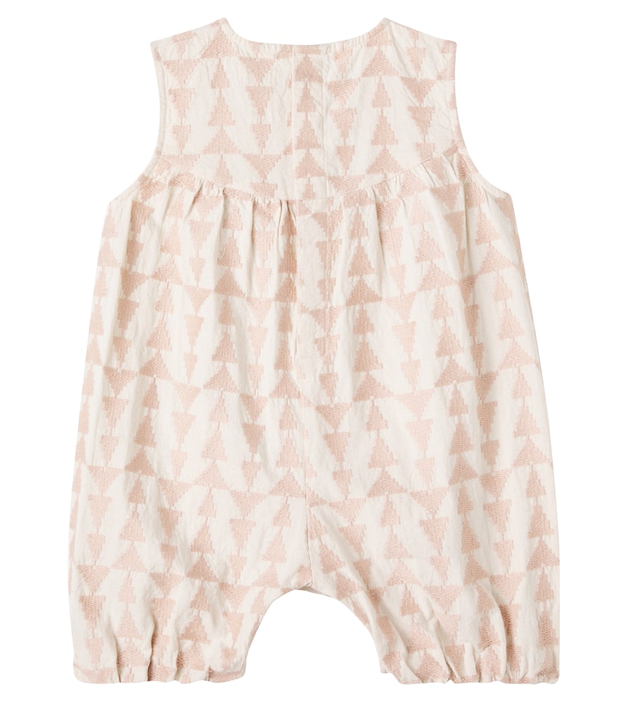 Donsje Baby Salotte Printed Cotton Playsuit In Neutral