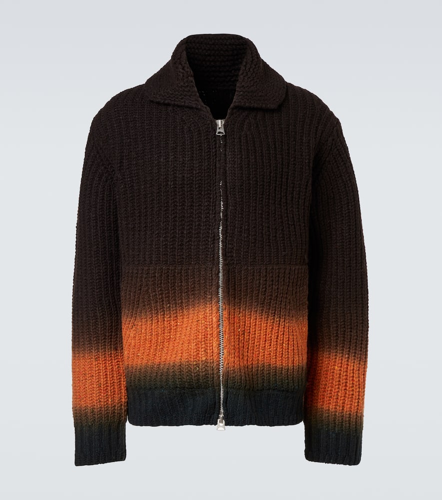 Sacai Wool Cardigan In Brown