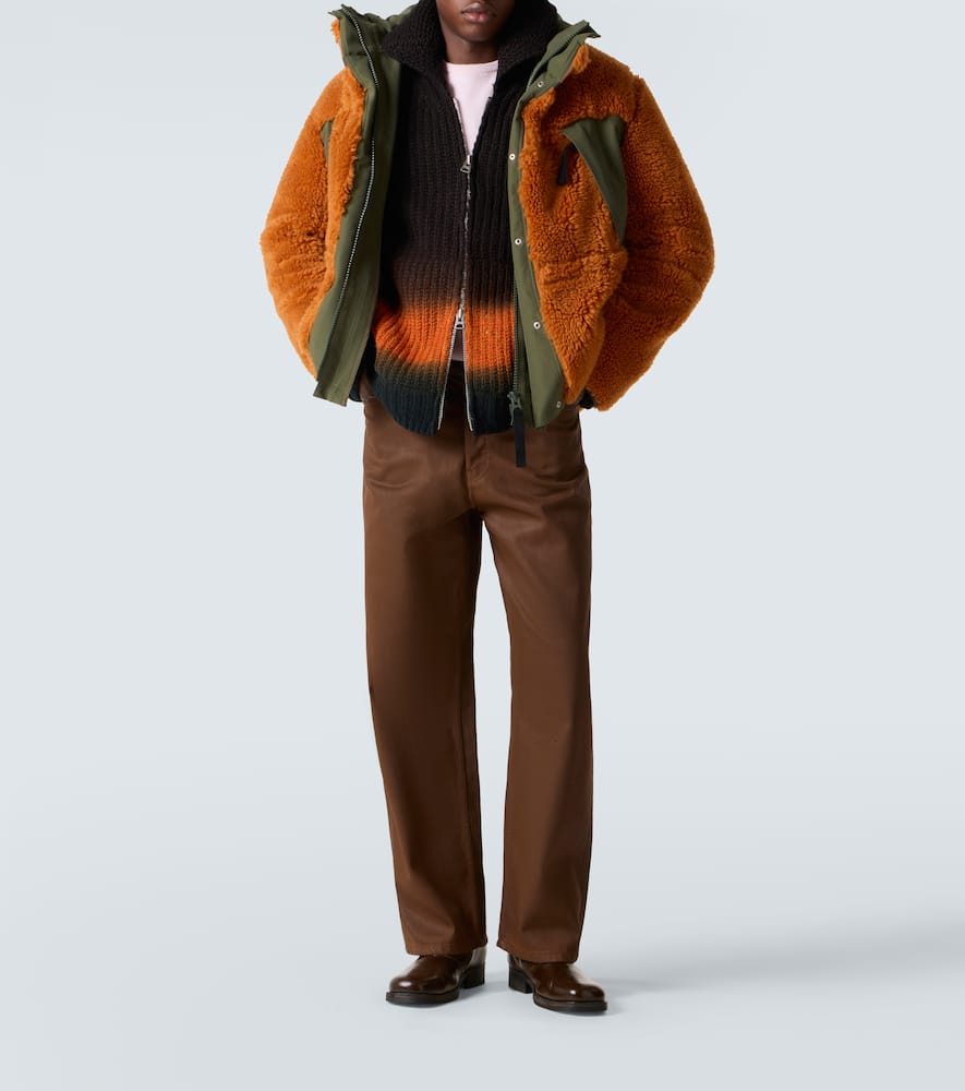 Sacai Wool Cardigan In Brown