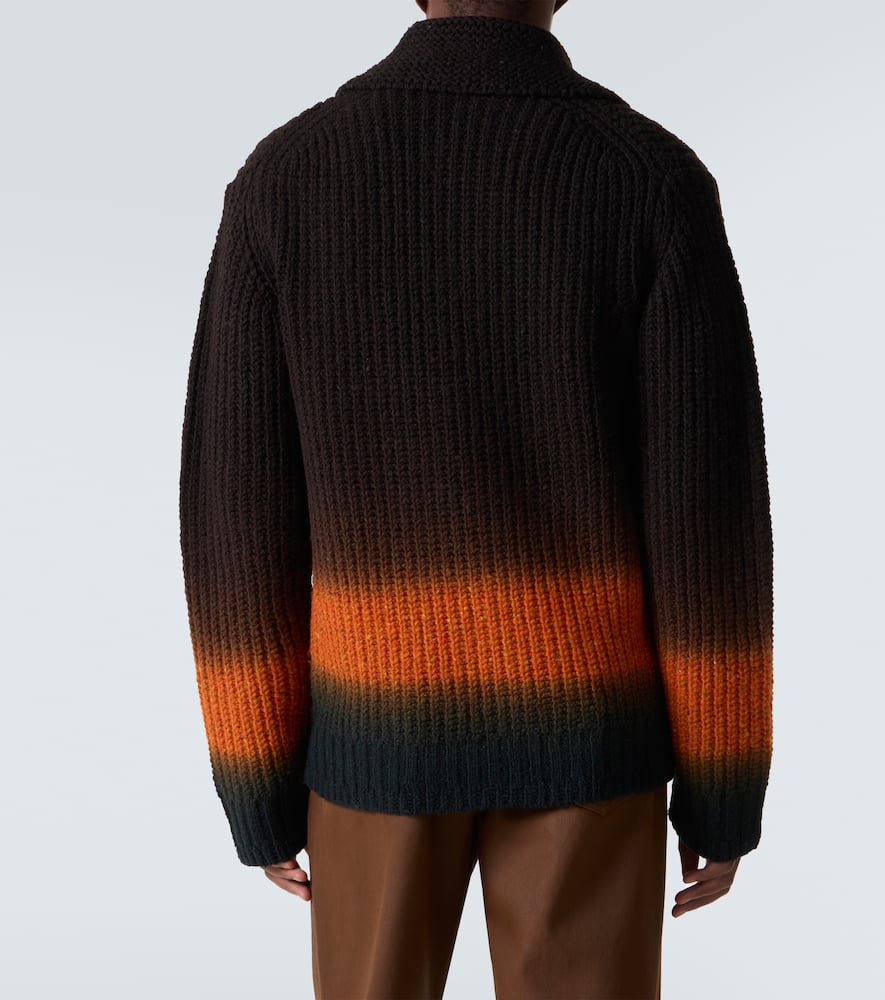 Sacai Wool Cardigan In Brown