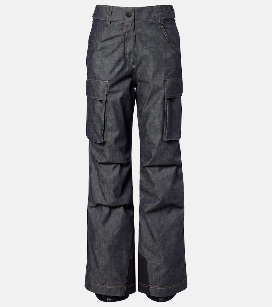 Moncler Cotton Ski Pants In Blue