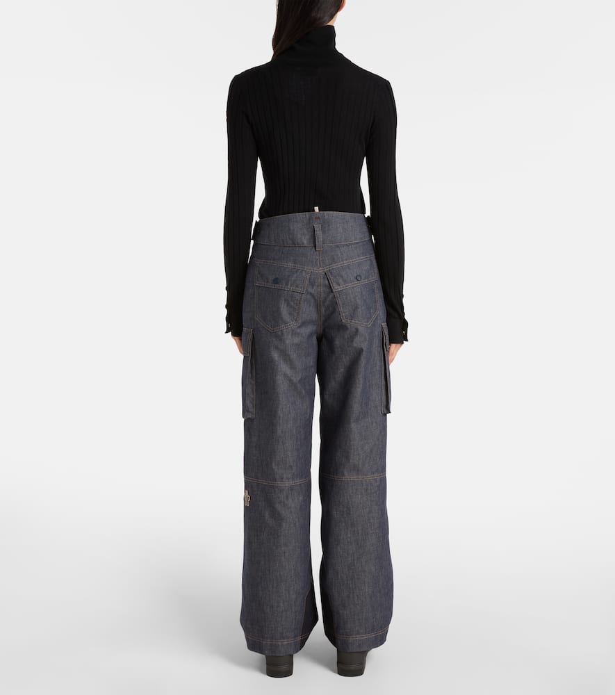 Moncler Cotton Ski Pants In Blue