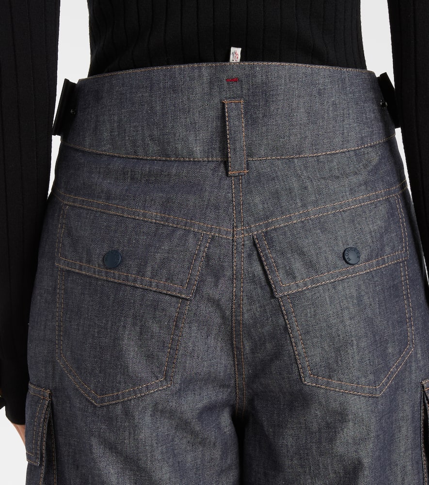 Moncler Cotton Ski Pants In Blue