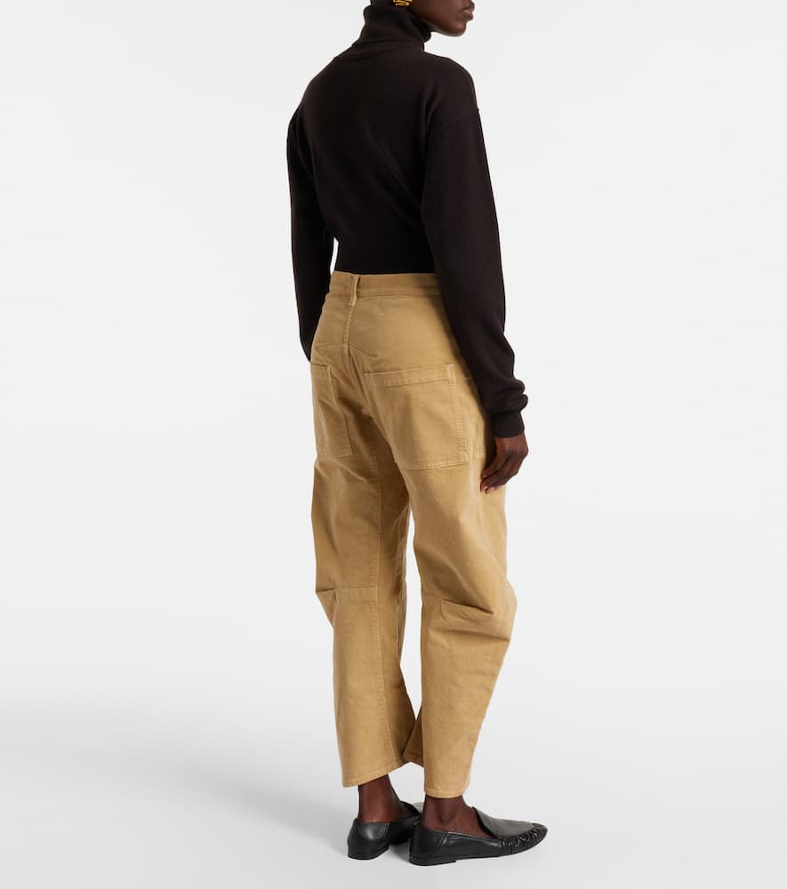 Nili Lotan Shon Cotton-blend Barrel-leg Pants In Sand