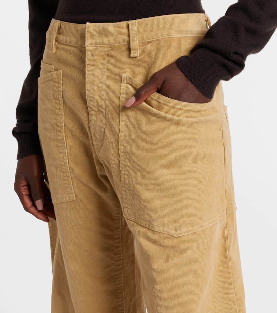Nili Lotan Shon Cotton-blend Barrel-leg Pants In Sand