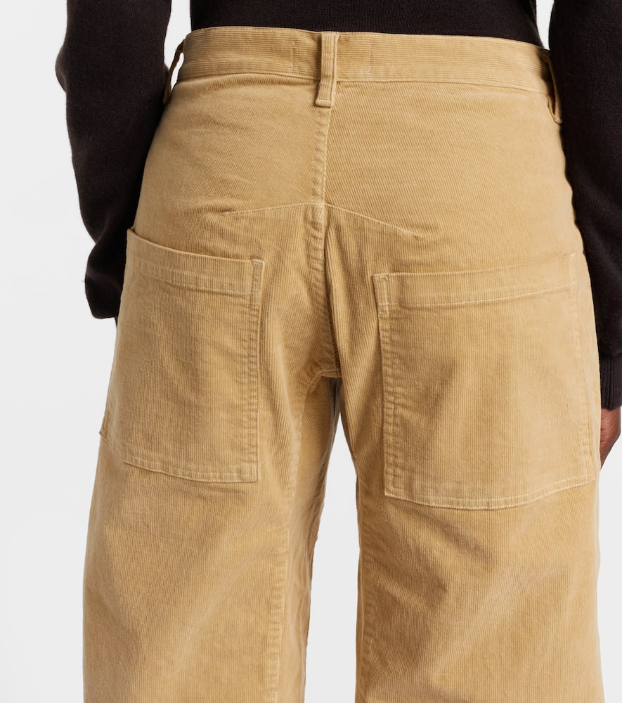 Nili Lotan Shon Cotton-blend Barrel-leg Pants In Sand