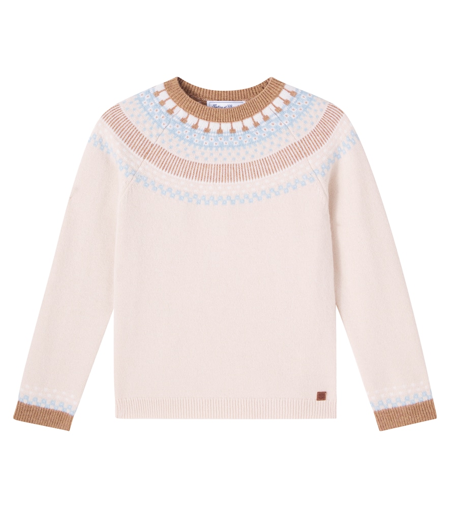 Tartine Et Chocolat Wool Jacquard Sweater In Pink