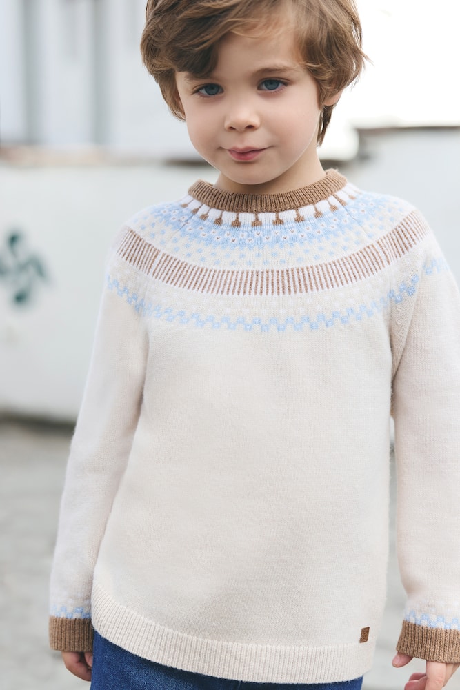 Tartine Et Chocolat Wool Jacquard Sweater In Pink