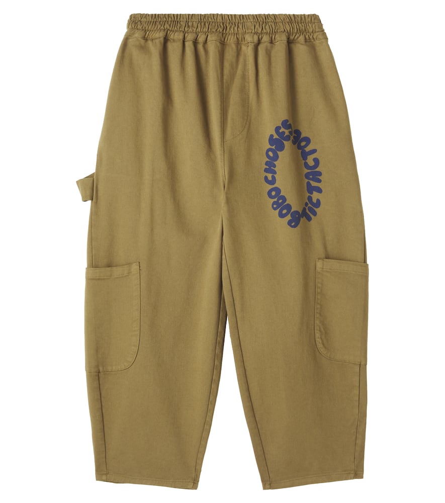 Bobo Choses Tic Tac Toe Cotton-blend Cargo Pants In Green