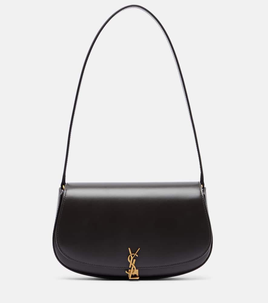 Saint Laurent Voltaire Mini Leather Shoulder Bag In Gray
