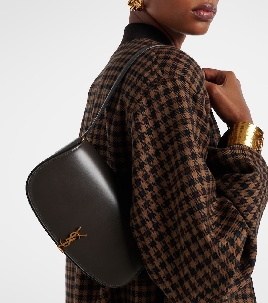 Saint Laurent Voltaire Mini Leather Shoulder Bag In Gray