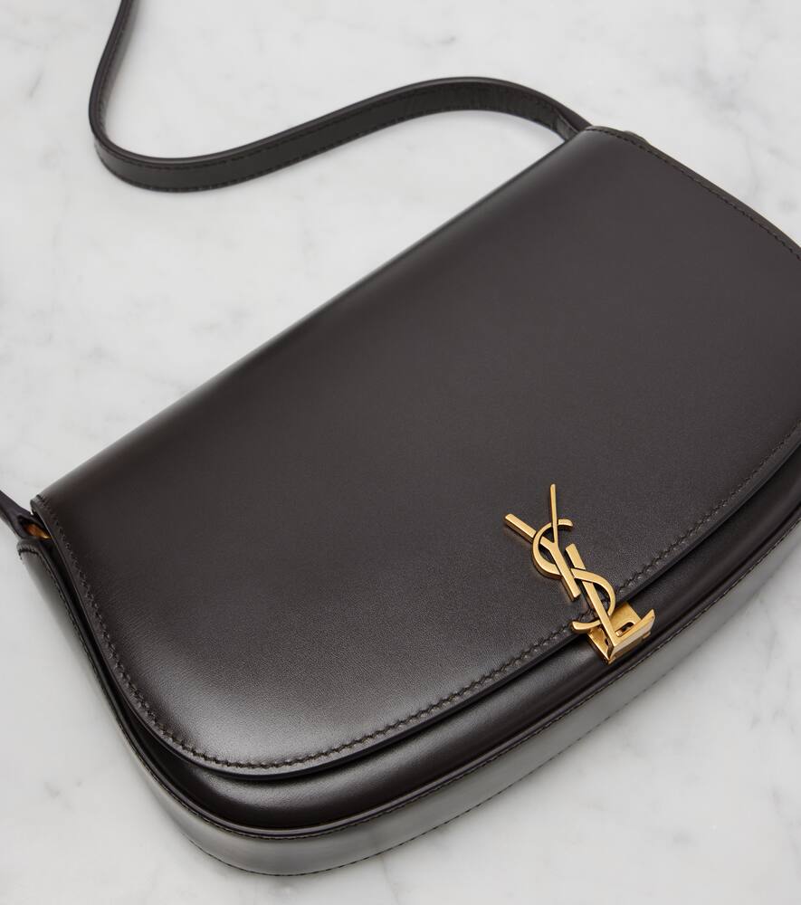 Saint Laurent Voltaire Mini Leather Shoulder Bag In Gray