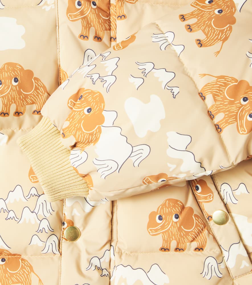 Mini Rodini Mammoths Puffer Jacket In Brown