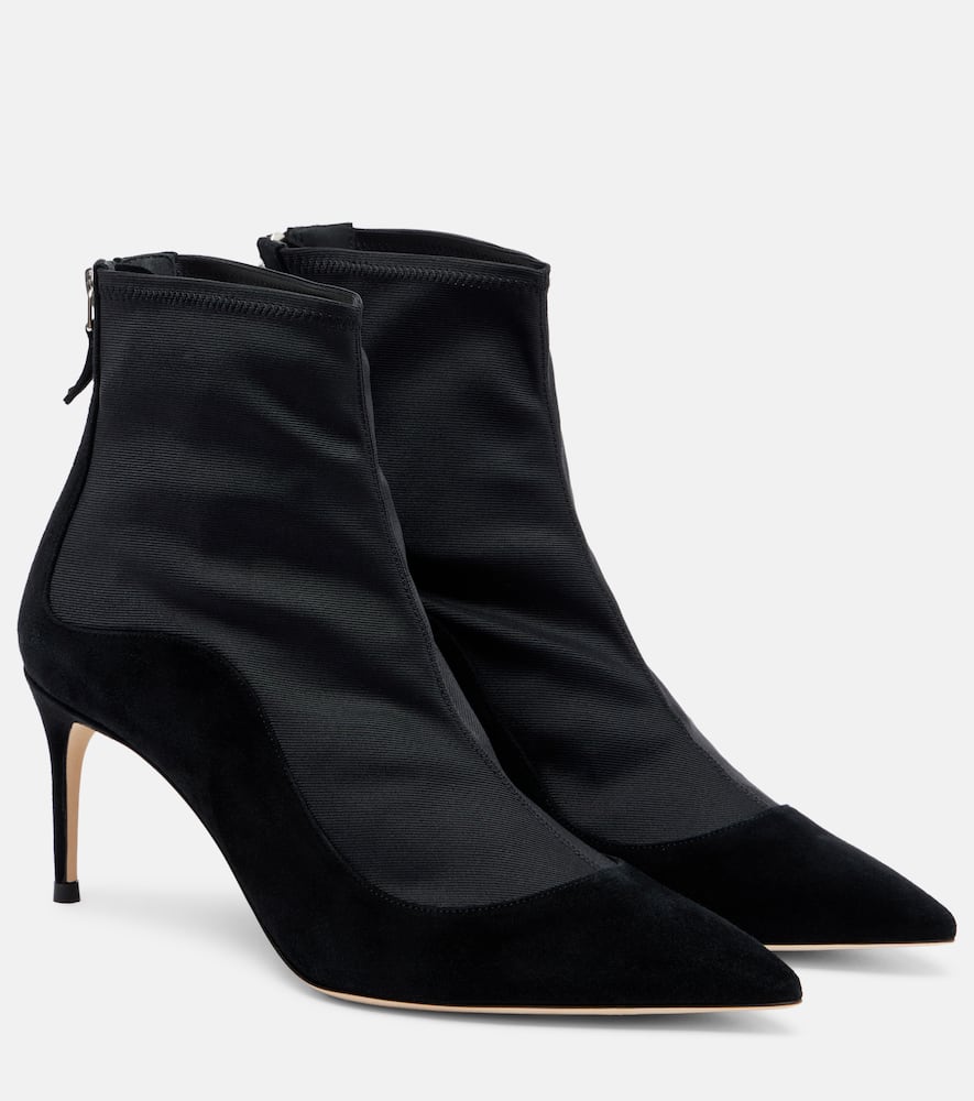 Elisa 70 suede-trimmed ankle boots
