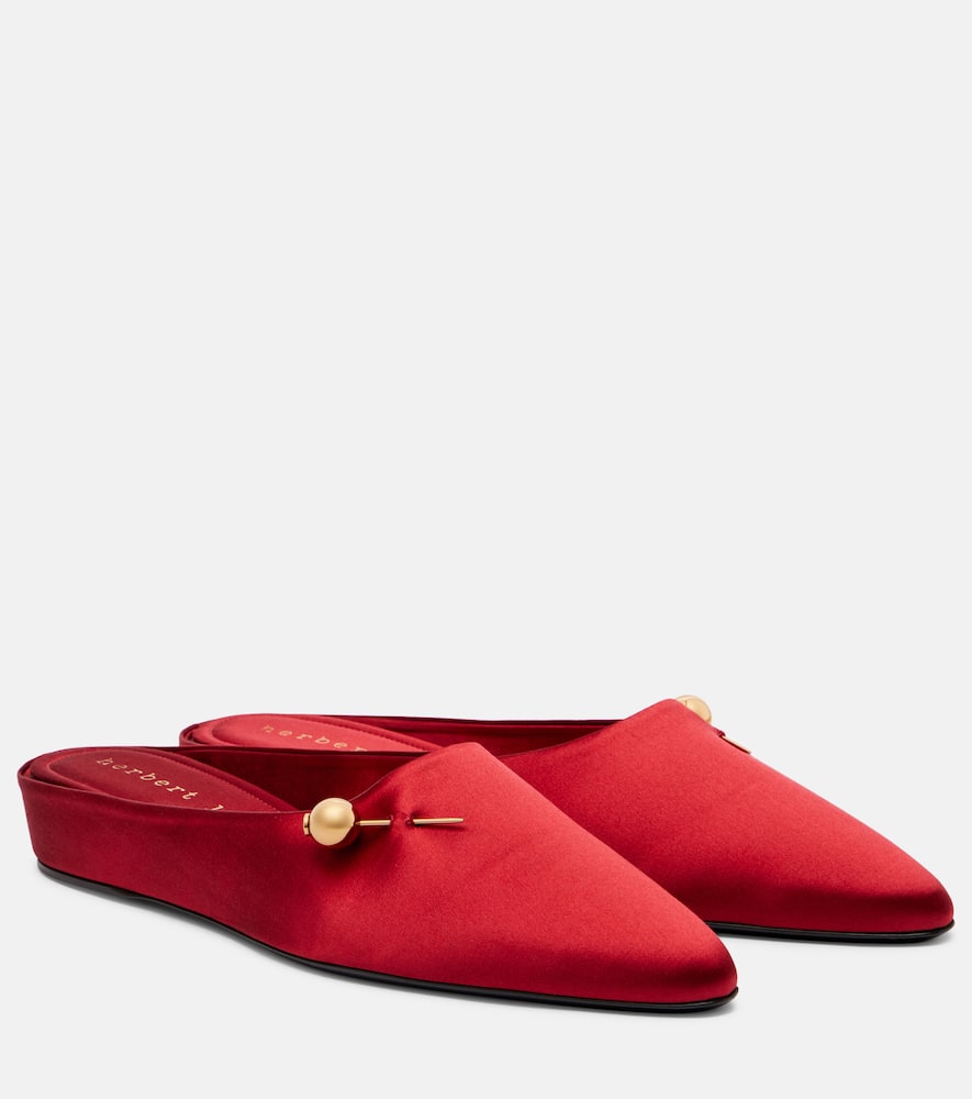 Herbert Levine Sleep On It 30 Satin Mules In Red