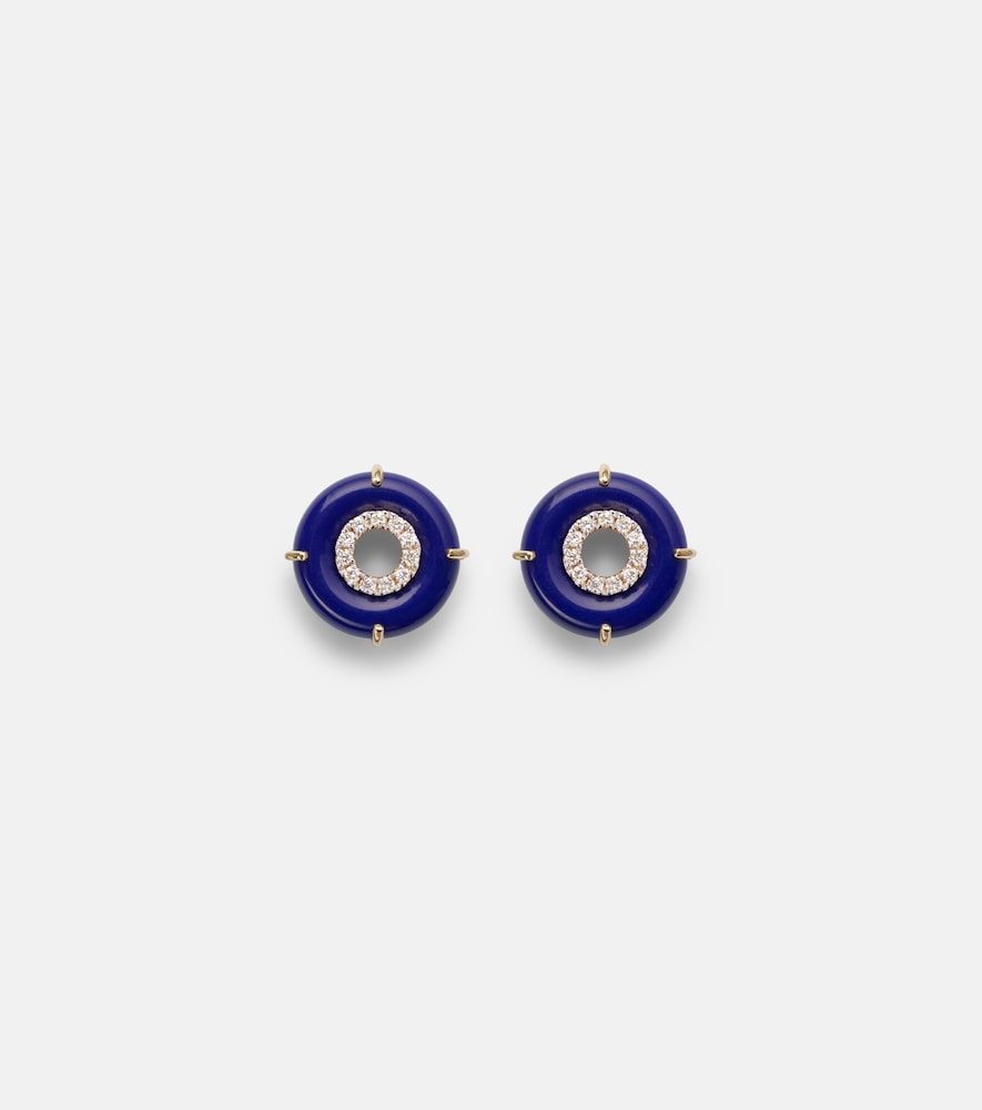 Mateo 14kt gold earrings with lapis lazuli and diamonds