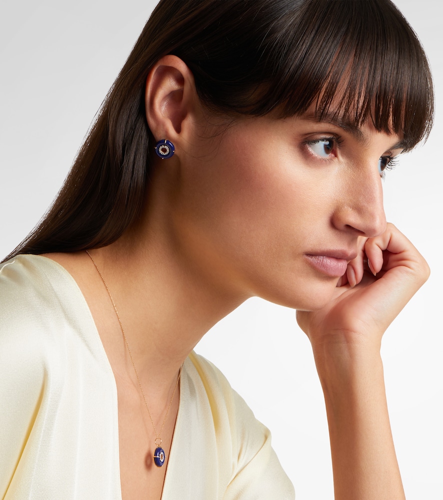 Mateo 14kt gold earrings with lapis lazuli and diamonds