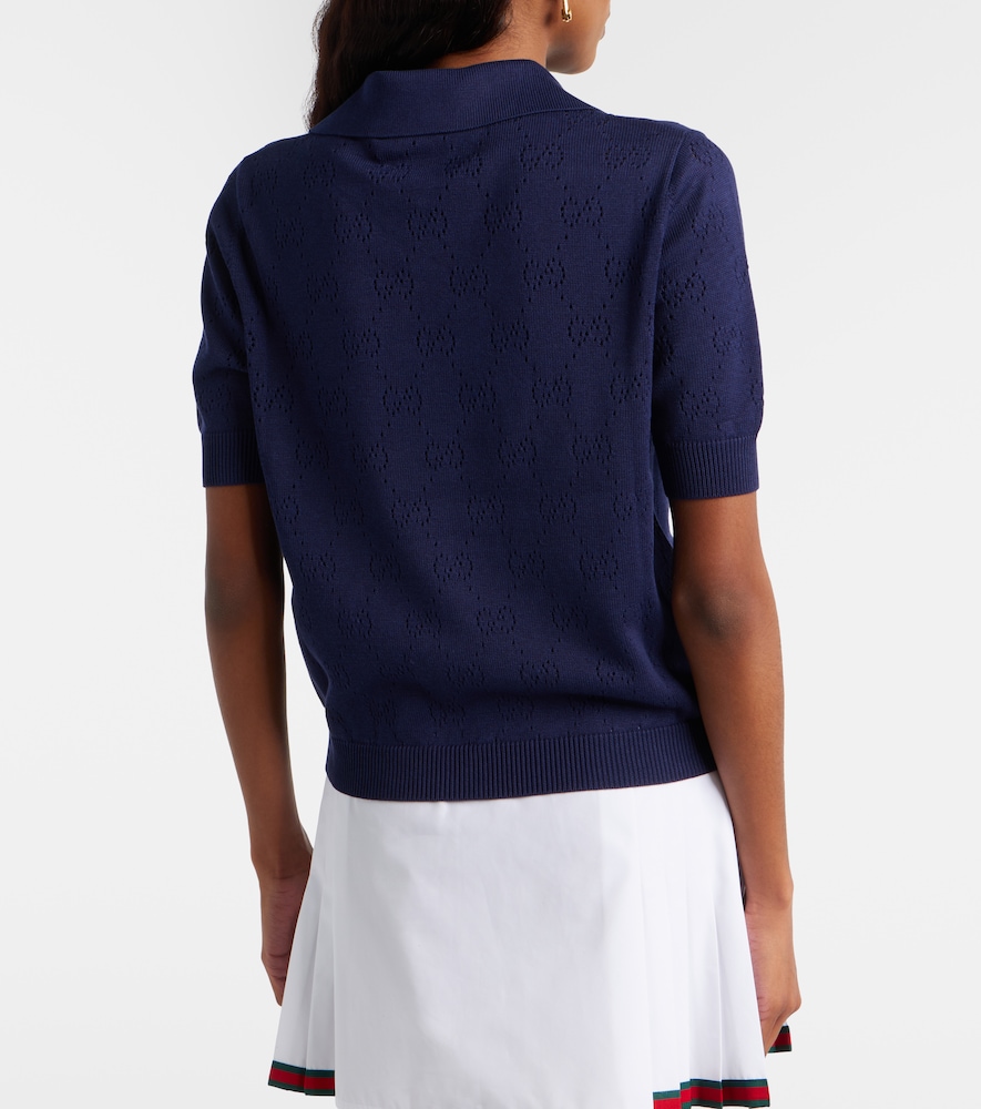 GG Pointelle Silk And Cotton Polo