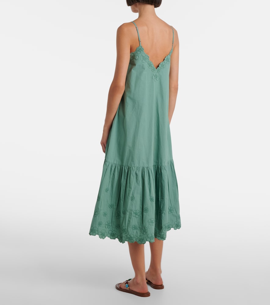  Juliet Dunn Juliet Dunn Embroidered Cotton Poplin Midi Dress 