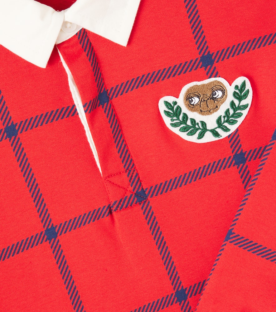 Mini Rodini X E. T. Checked Cotton Polo Sweater In Red