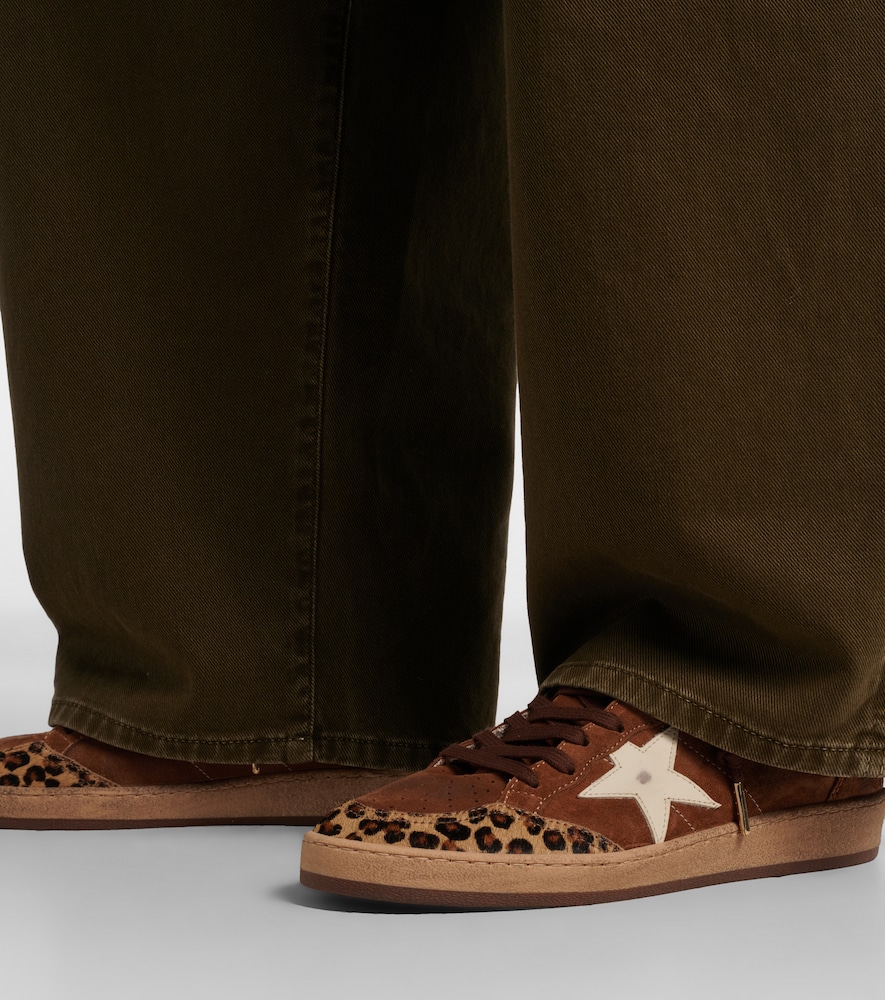 Golden Goose Ball Star calf hair-trimmed suede sneakers