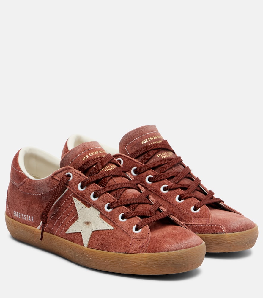 Golden Goose Super-star Suede Sneakers In Red
