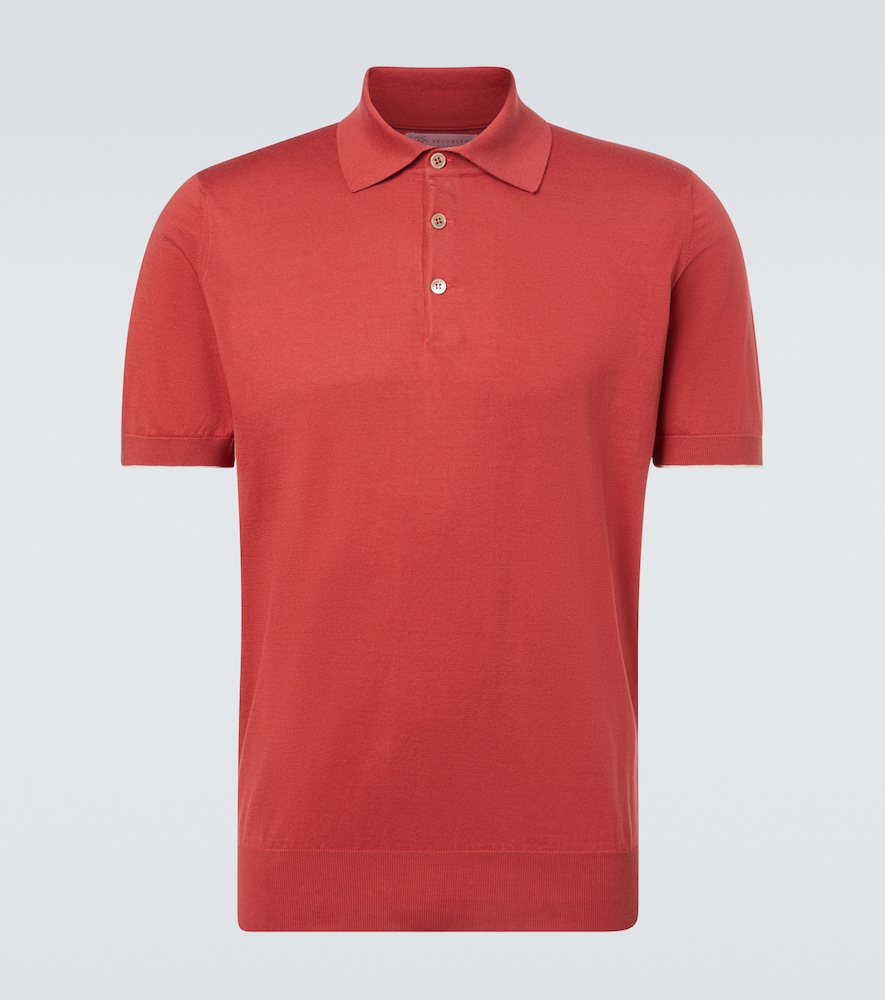 Brunello Cucinelli Cotton Pique Polo Shirt In Red