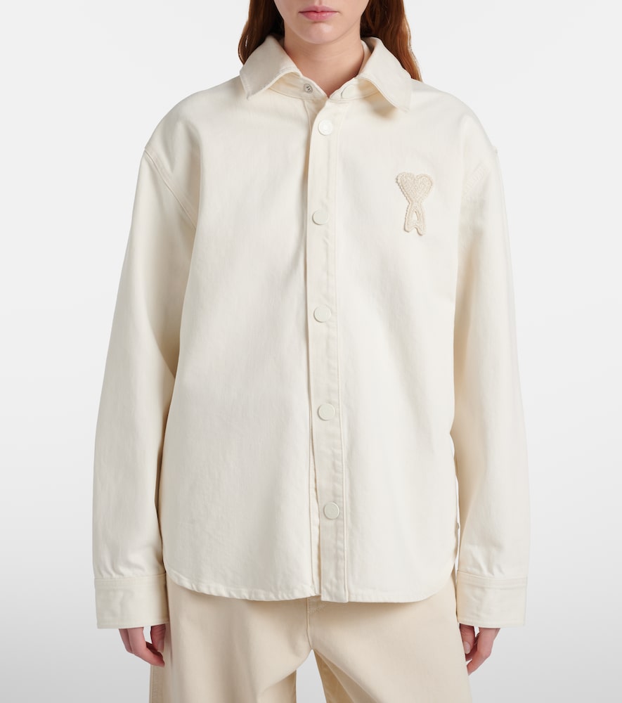  Ami Paris Ami Paris Ami De Cåur Cotton Twill Overshirt 