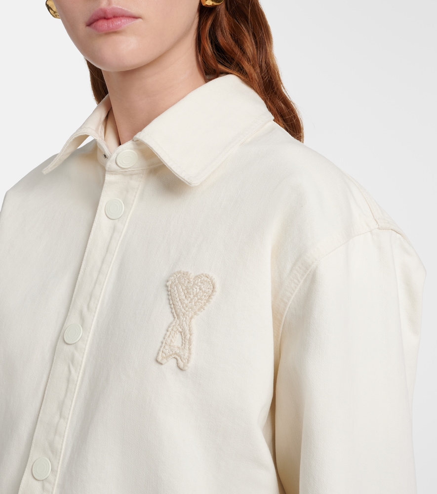  Ami Paris Ami Paris Ami De Cåur Cotton Twill Overshirt 