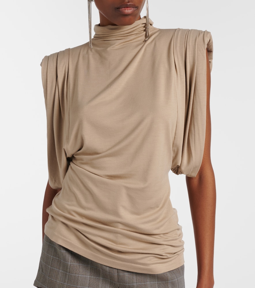  Mugler Mugler Draped Jersey Top 