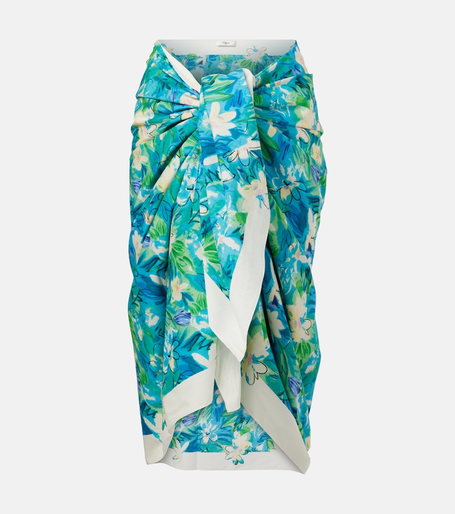 Chloe Chloé Floral cotton beach cover-up