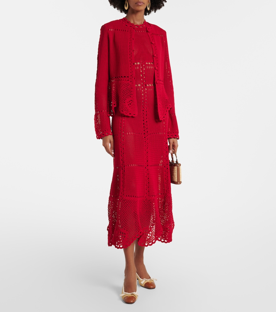 Erdem Cotton crochet midi dress