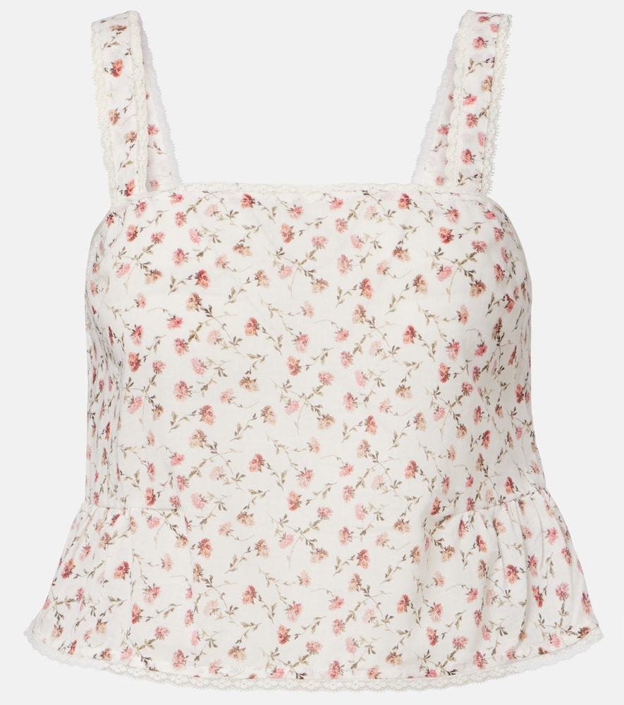 Top Charlotte in cotone con stampa floreale