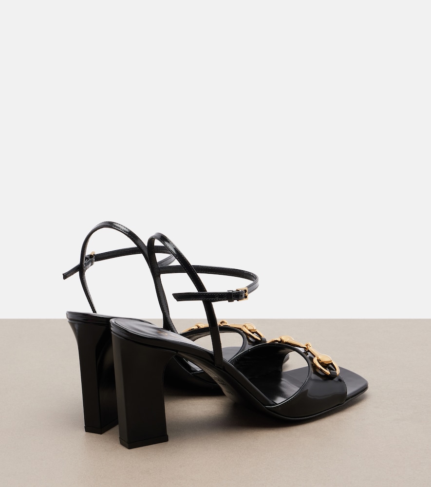  Gucci Gucci Signora Horsebit Leather Slingback Sandals 