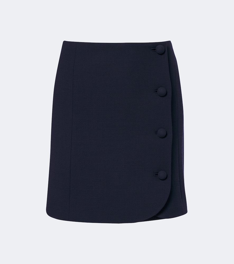 Valentino Women's Blue Virgin Wool Crepe Miniskirt UK Size 18 - Mytheresa