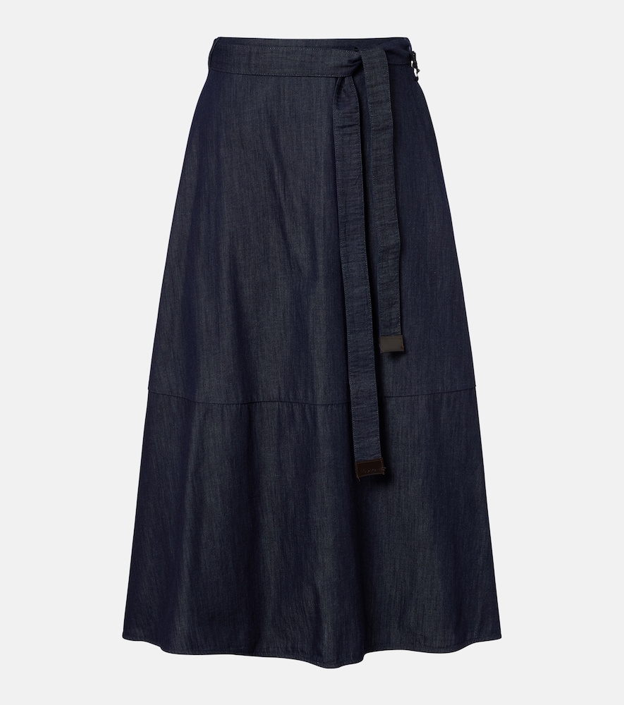 Gonna midi di jeans con cintura