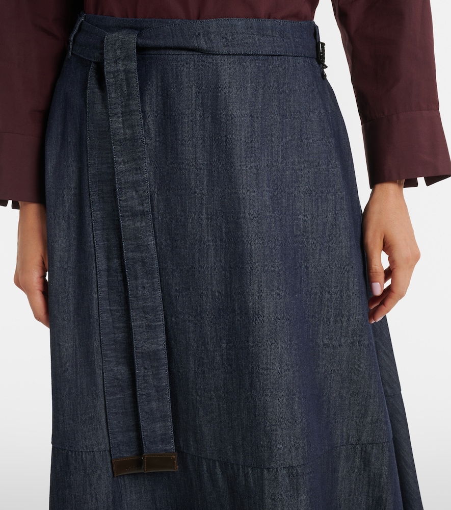  's Max Mara 's Max Mara Belted Denim Midi Skirt 