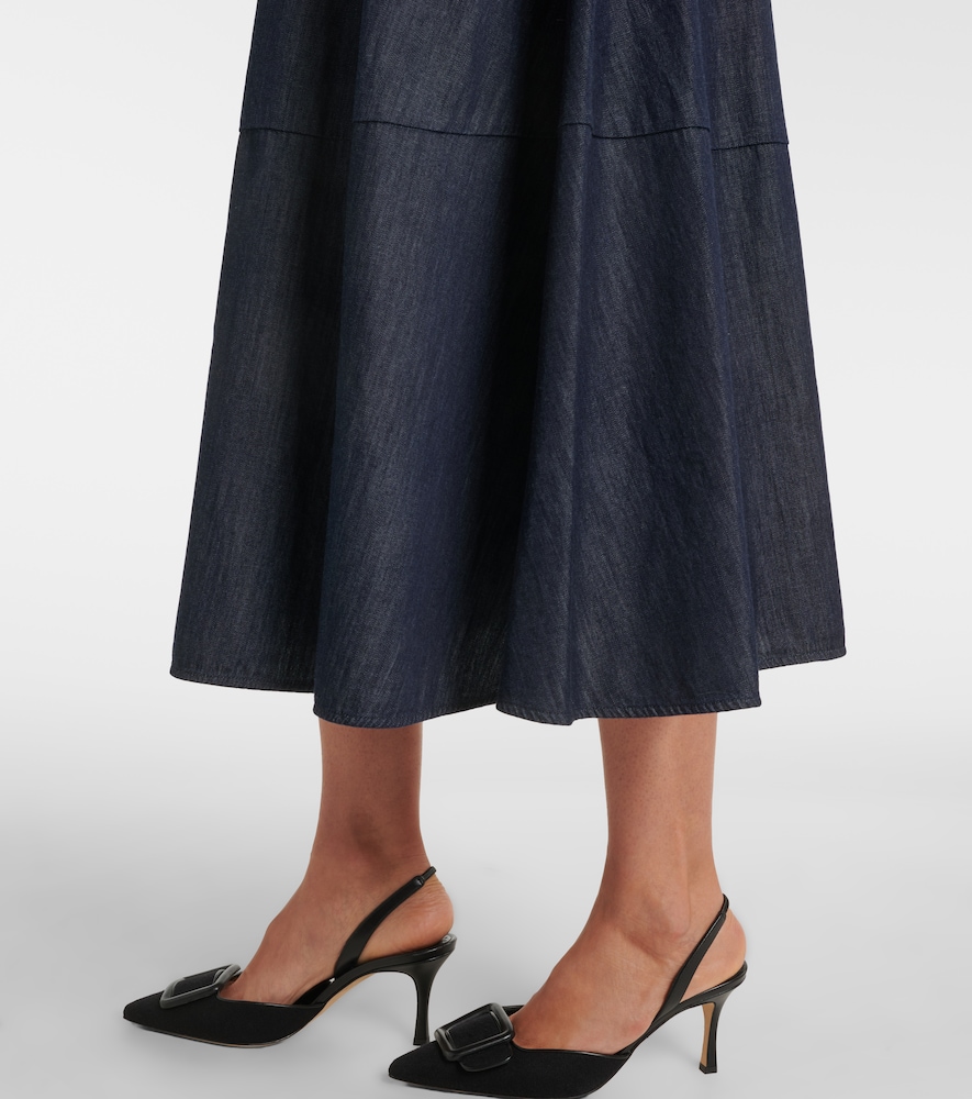  's Max Mara 's Max Mara Belted Denim Midi Skirt 