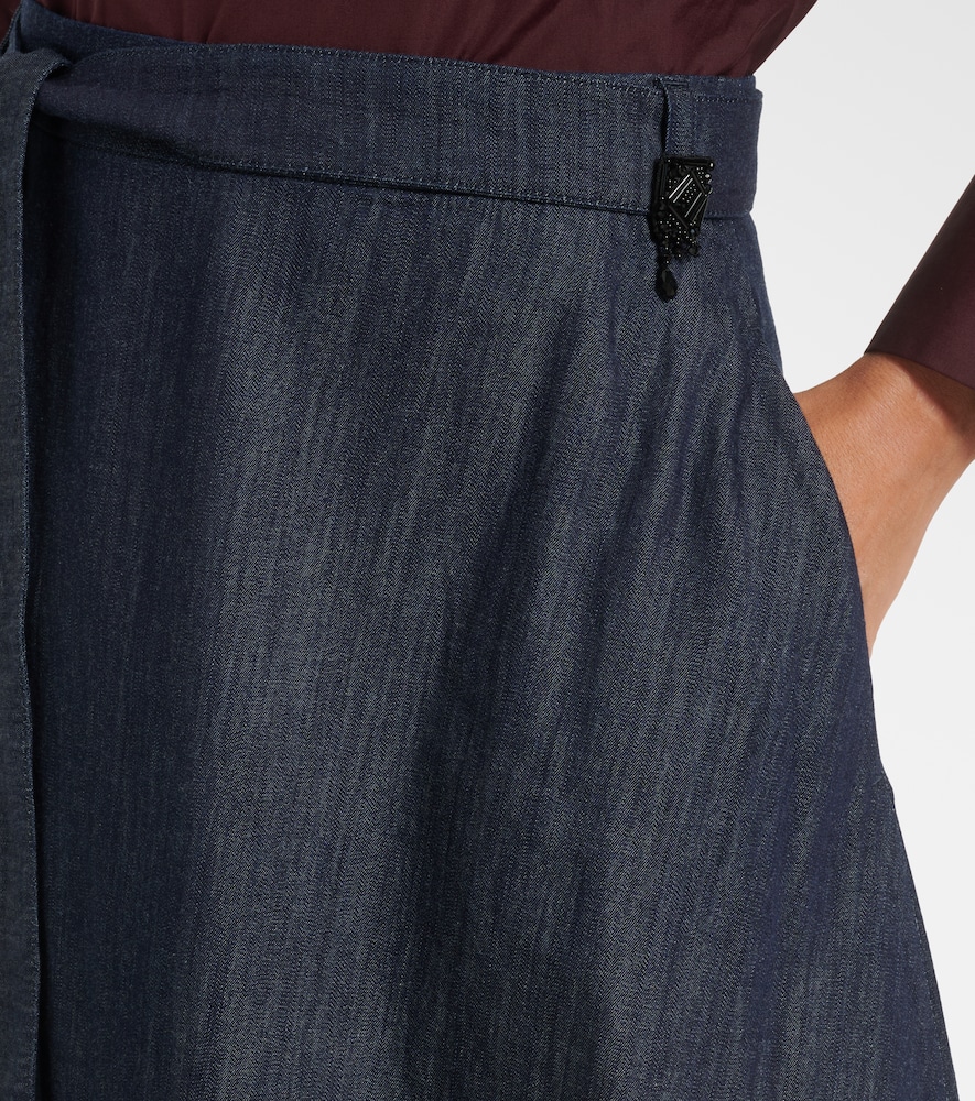 'S Max Mara Belted Denim Midi