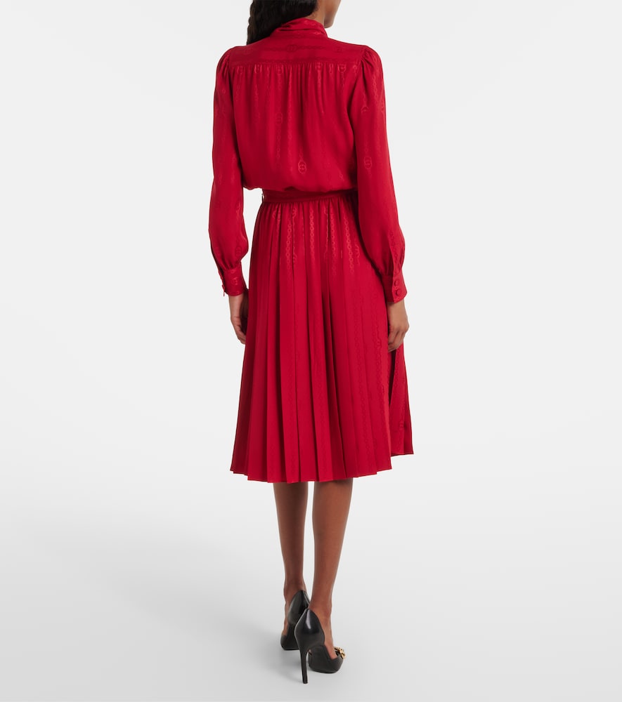  Gucci Gucci Interlocking G Silk Jacquard Midi Skirt 