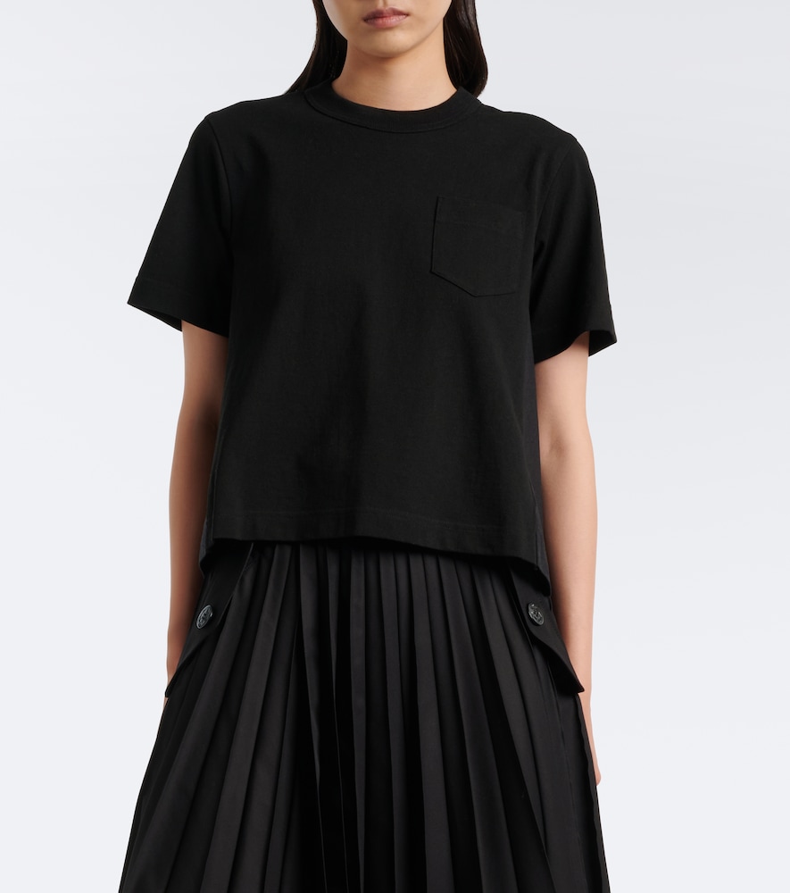 Cotton Jersey And Denim T-Shirt