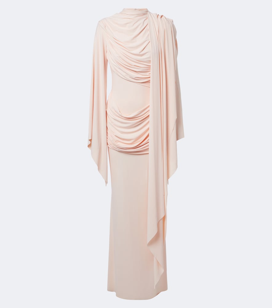 De La Vali Perisa draped caped jersey maxi dress