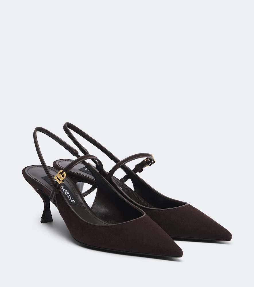 Slingback-Pumps DG aus Veloursleder
