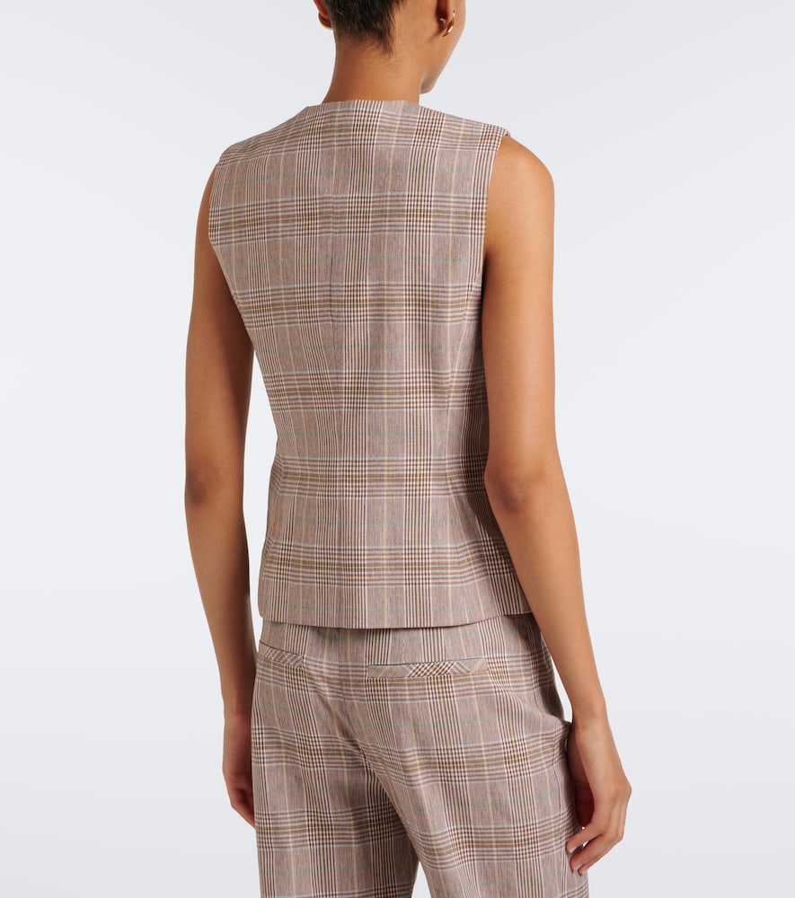 Lois Plaid Cotton And Linen-Blend Vest