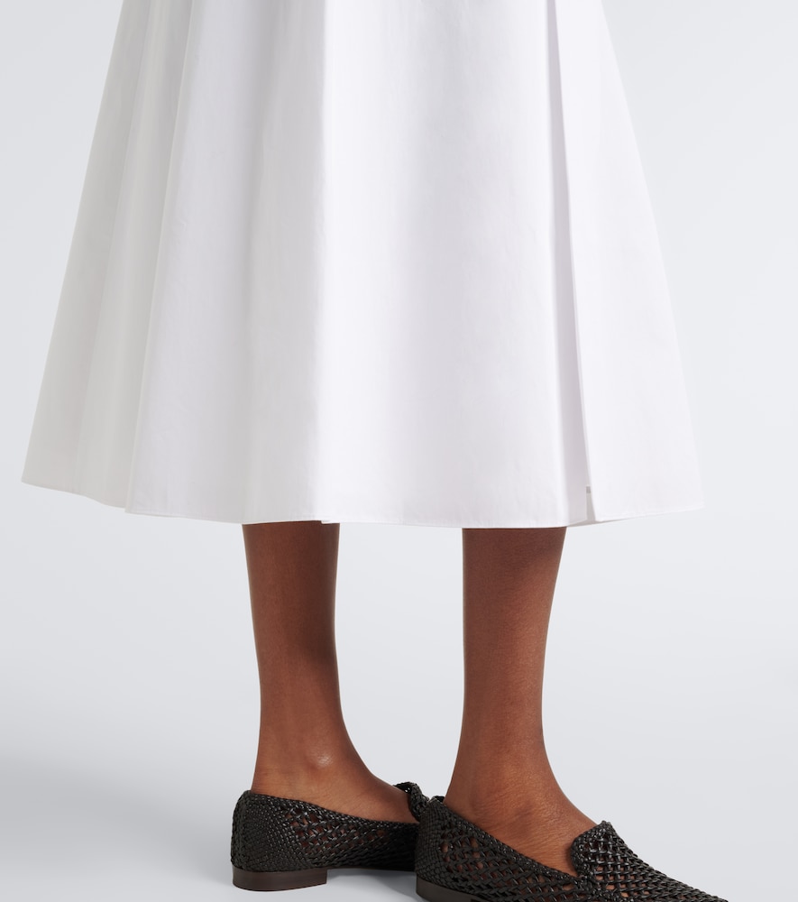 Scarf-Detail Cotton Poplin Midi