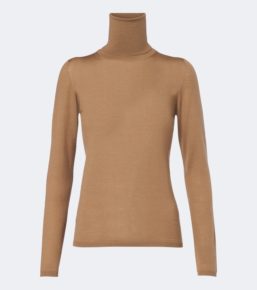 Pullover in lana vergine a collo alto