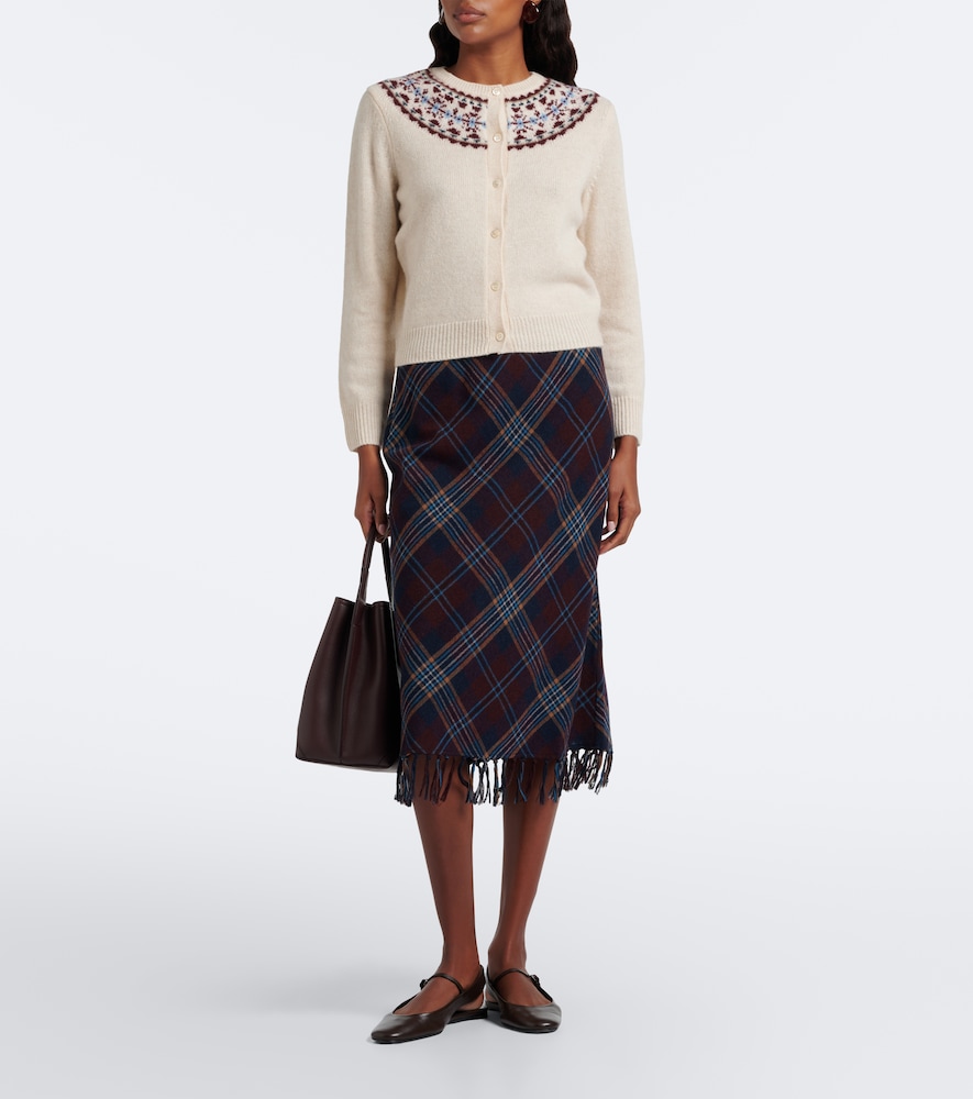 Dôen Elowette Fringed Plaid Midi